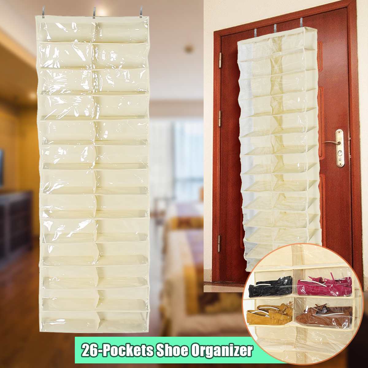 Hanging Shoe Rack 26-Pocket Storage Hanging Shoe Rack 26-Pocket Storage