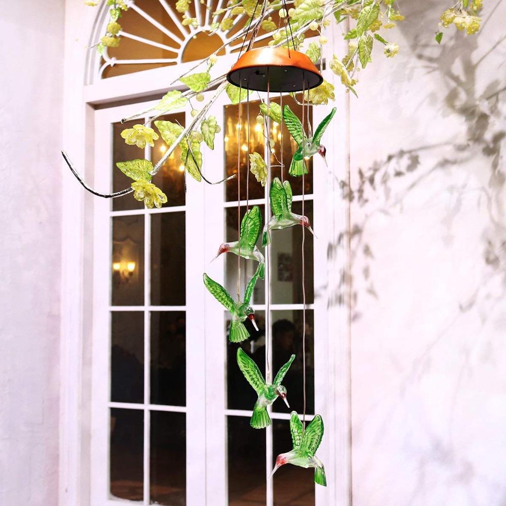 Hanging Solar Powered Hummingbird Lights Hanging Solar Powered Hummingbird Lights