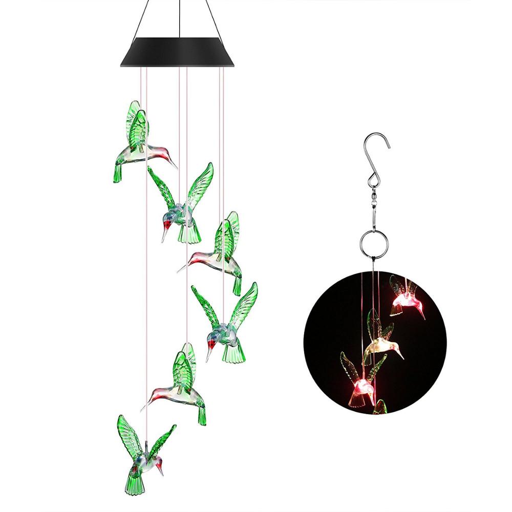 Hanging Solar Powered Hummingbird Lights Hanging Solar Powered Hummingbird Lights