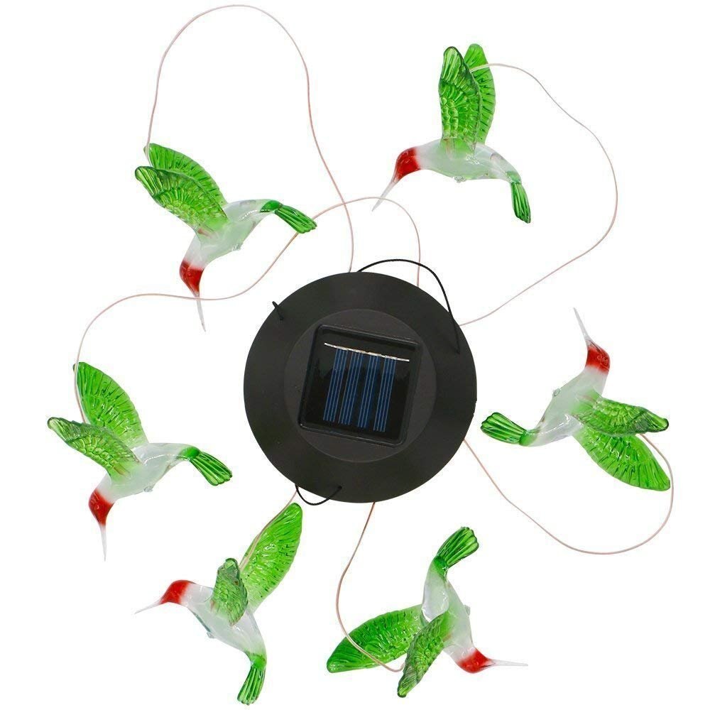Hanging Solar Powered Hummingbird Lights Hanging Solar Powered Hummingbird Lights