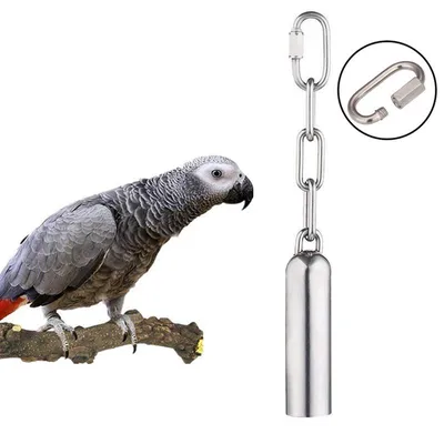 Hanging Stainless Steel Parrot Bell Hanging Stainless Steel Parrot Bell