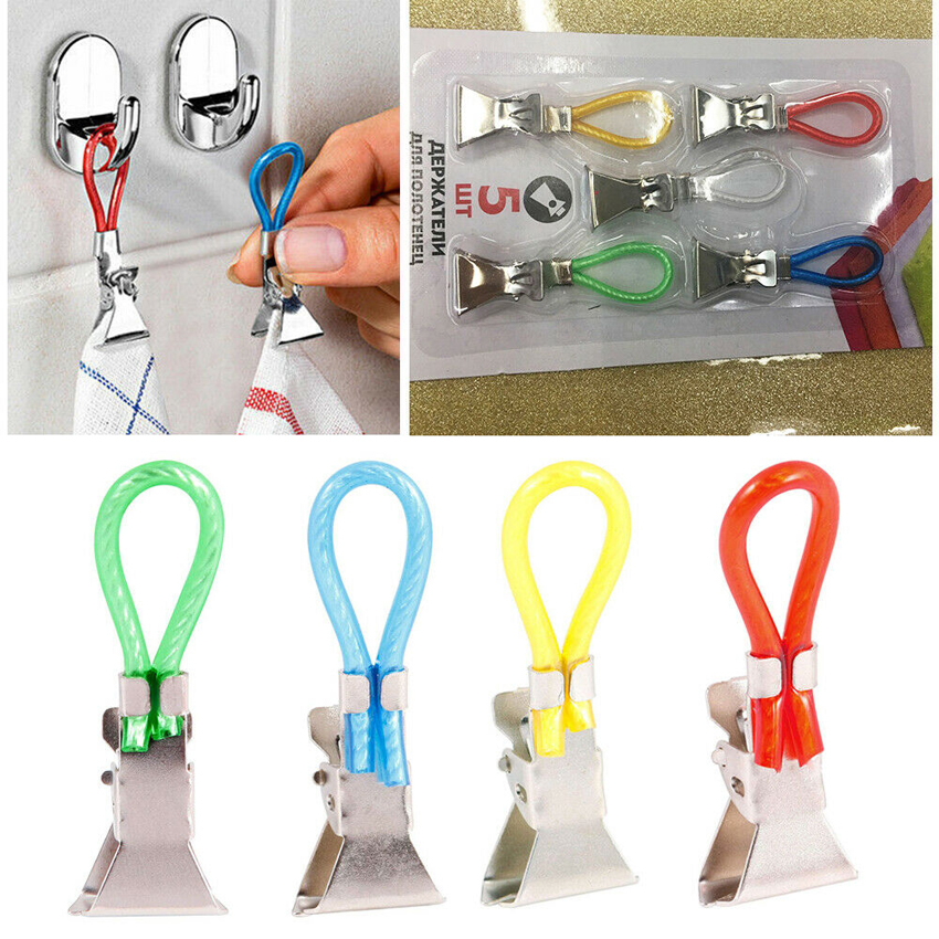 Hanging Tea Towel Clips (5pcs) Hanging Tea Towel Clips (5pcs)