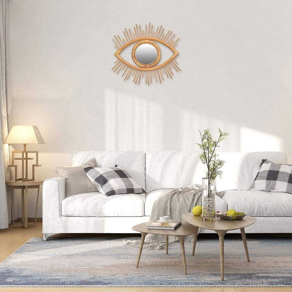 Hanging Wall Rattan Eye Mirror Hanging Wall Rattan Eye Mirror