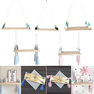 Hanging Wood Shelf Nordic Style Hanging Wood Shelf Nordic Style