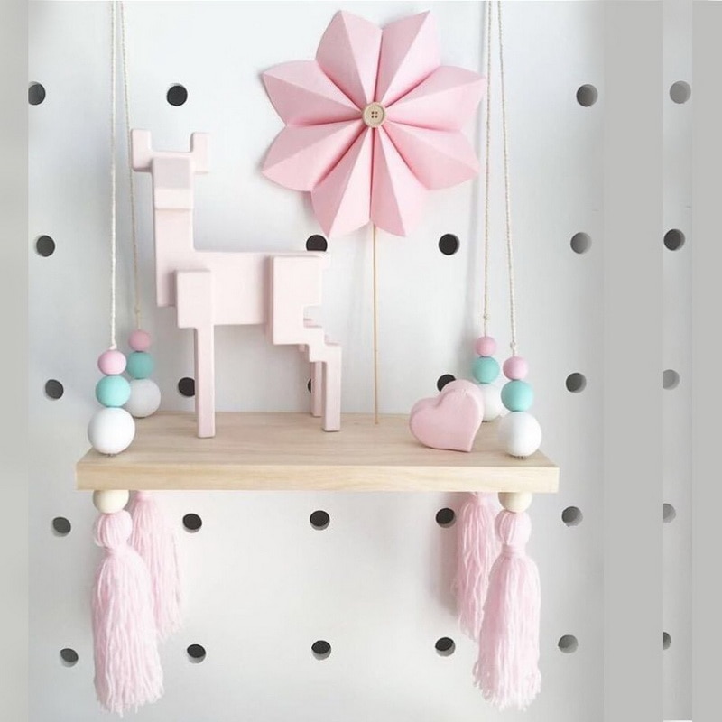 Hanging Wood Shelf Nordic Style Hanging Wood Shelf Nordic Style