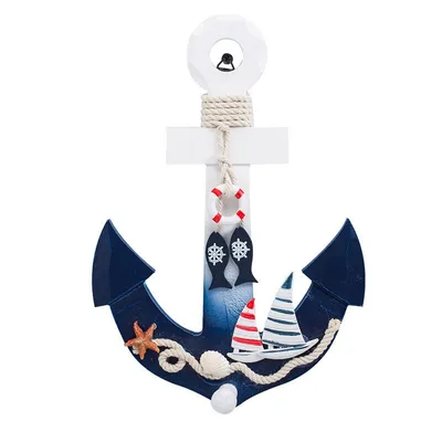 Hanging Wooden Anchor Wall Decor