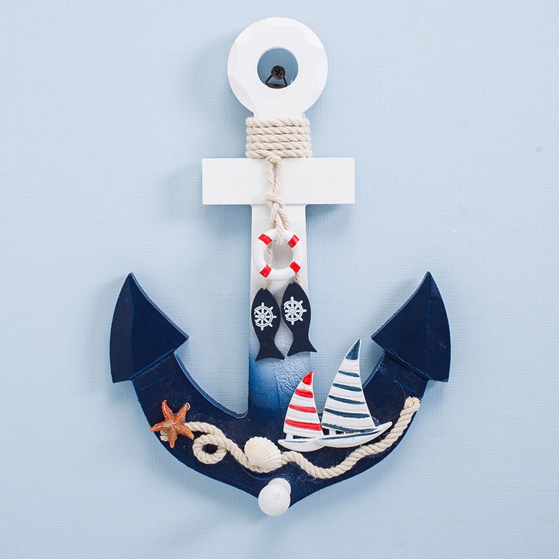 Hanging Wooden Anchor Wall Decor