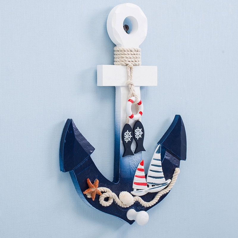 Hanging Wooden Anchor Wall Decor