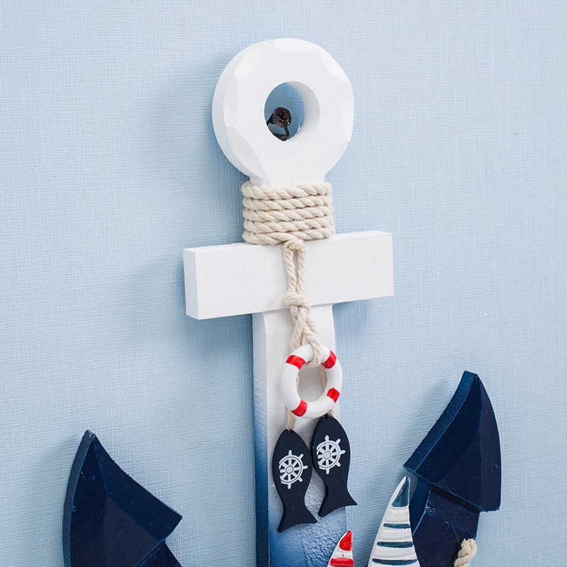 Hanging Wooden Anchor Wall Decor