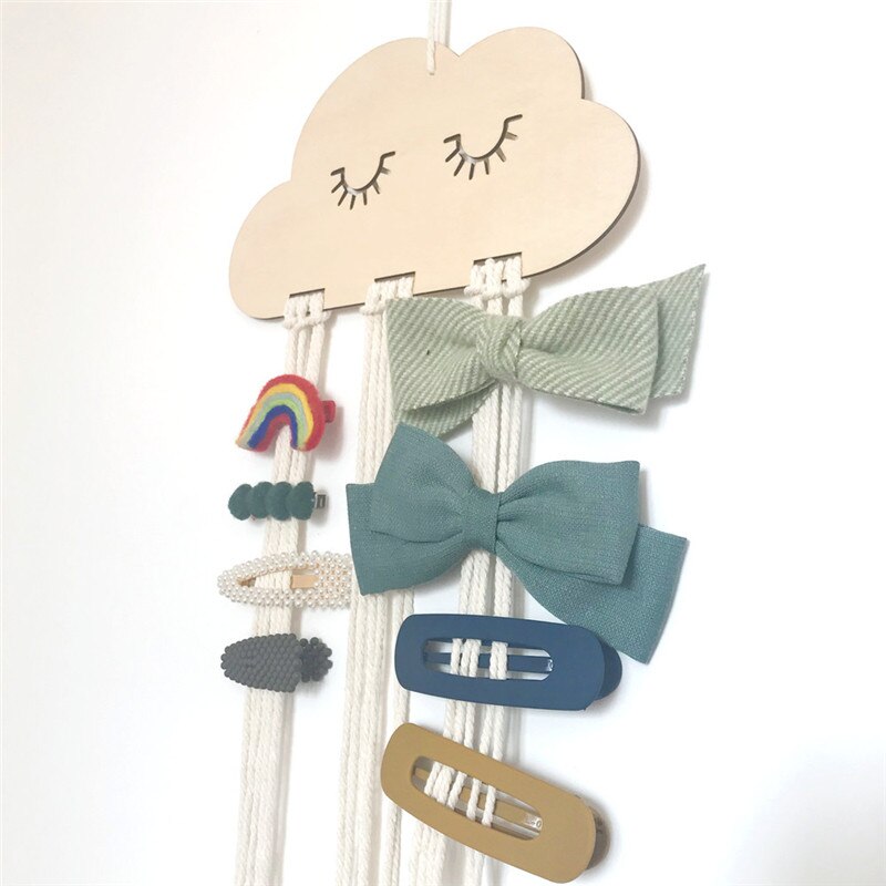 Hanging Wooden Hair Clip Storage