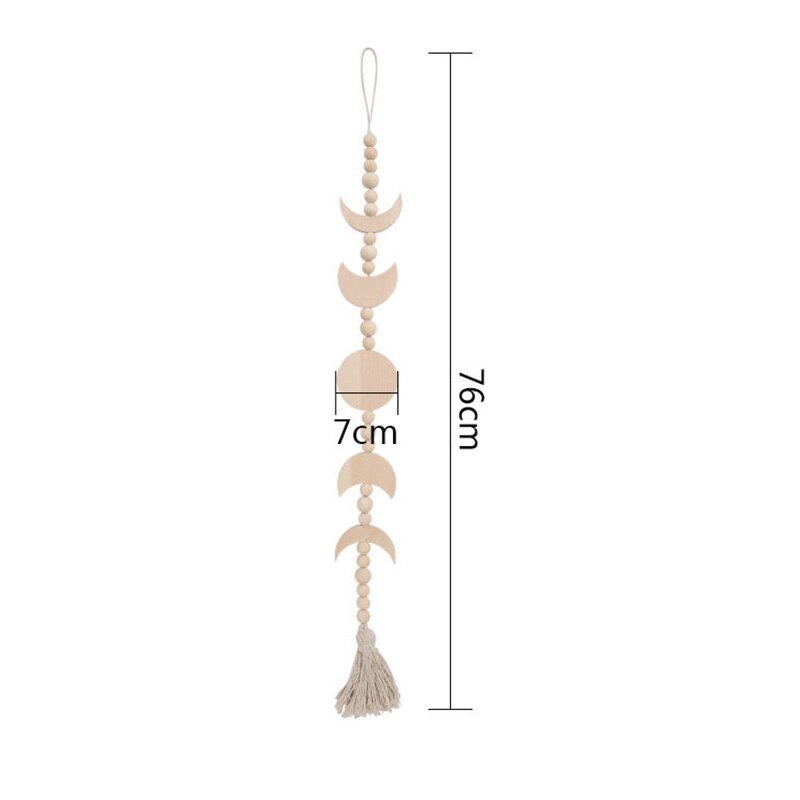 Hanging Wooden Moon Phase Garland Hanging Wooden Moon Phase Garland
