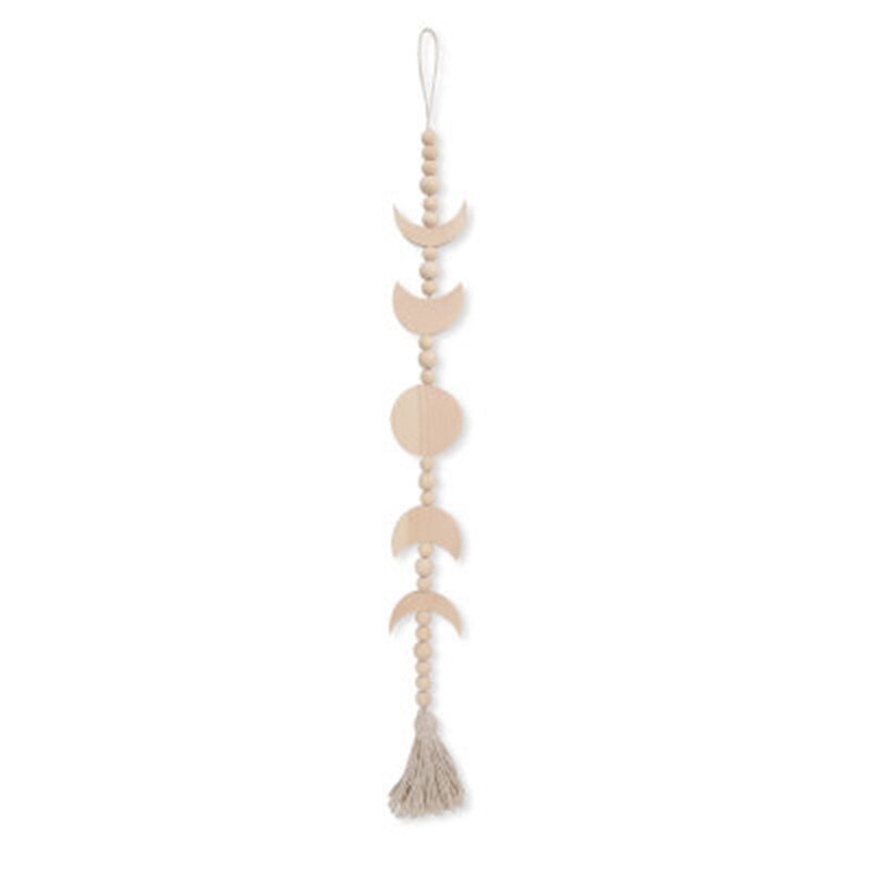 Hanging Wooden Moon Phase Garland Hanging Wooden Moon Phase Garland