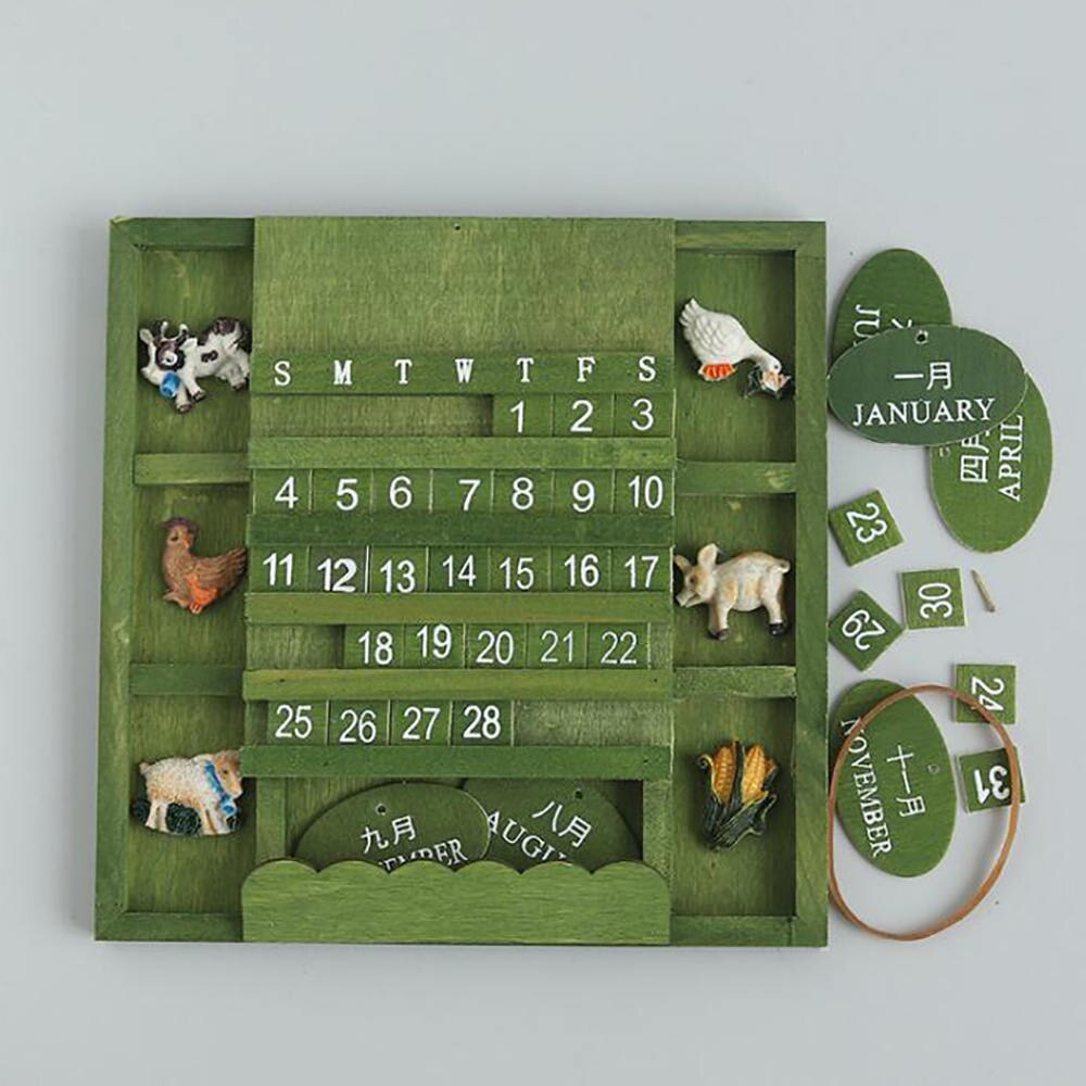 Hanging Wooden Perpetual Wall Calendar