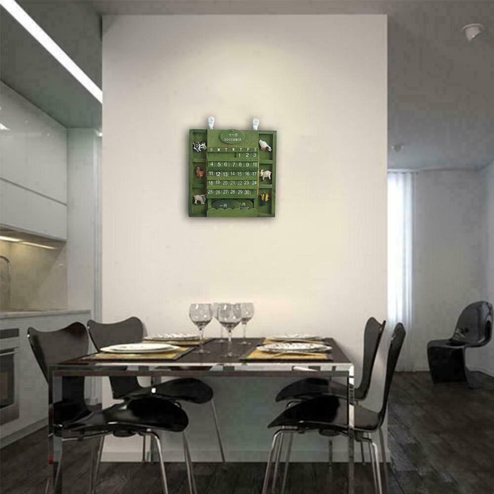 Hanging Wooden Perpetual Wall Calendar