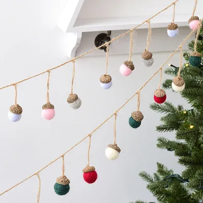 Hanging Wool Felt Acorns (6pcs)