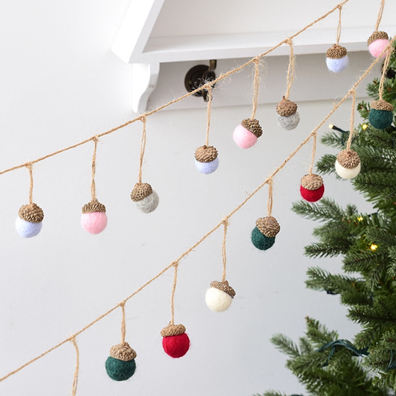 Hanging Wool Felt Acorns (6pcs)