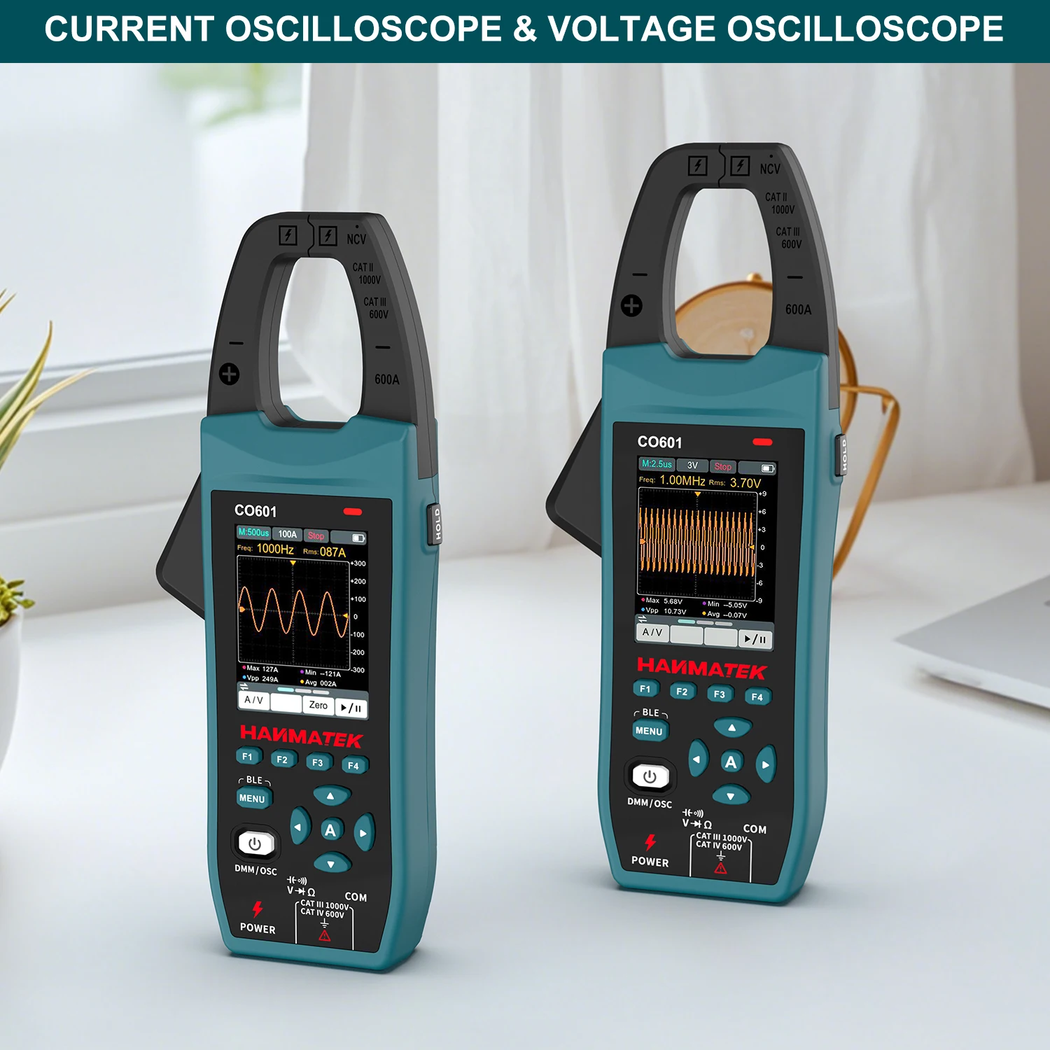 Hanmatek Clamp Meter With Oscilloscope 2.8-inch TFT AC/DC Voltage And Current Waveform Measurement Bluetooth Recorder