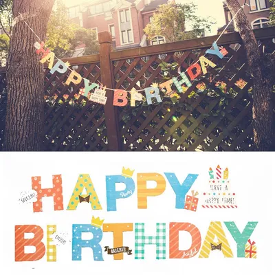 Happy Birthday Banner Colorful Party Decoration Happy Birthday Banner Colorful Party Decoration
