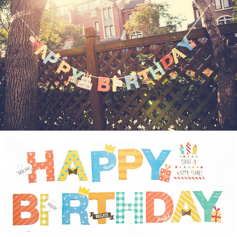 Happy Birthday Banner Colorful Party Decoration
