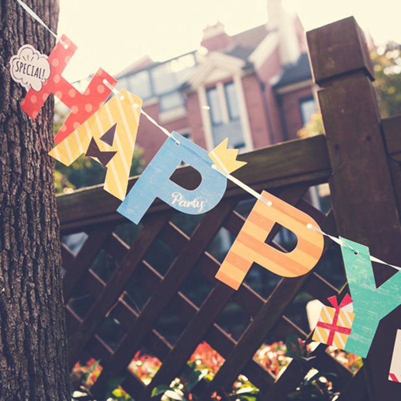 Happy Birthday Banner Colorful Party Decoration Happy Birthday Banner Colorful Party Decoration