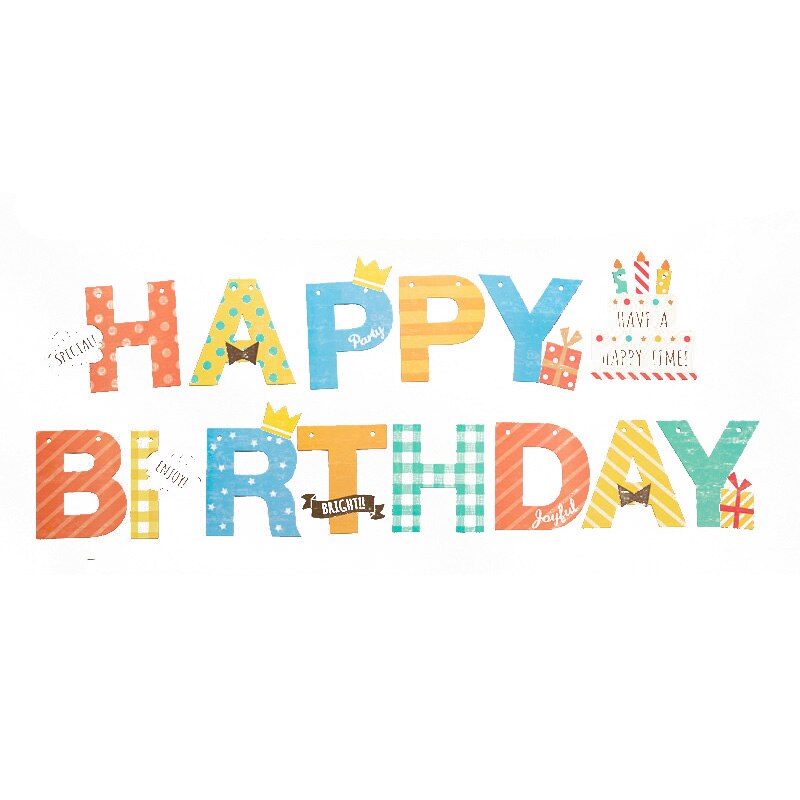 Happy Birthday Banner Colorful Party Decoration Happy Birthday Banner Colorful Party Decoration