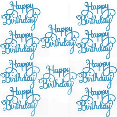 Happy Birthday Cake Toppers Glitter Decor (10 pcs) Happy Birthday Cake Toppers Glitter Decor (10 pcs)