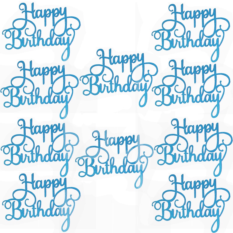 Happy Birthday Cake Toppers Glitter Decor (10 pcs) Happy Birthday Cake Toppers Glitter Decor (10 pcs)