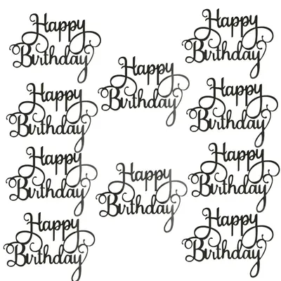 Happy Birthday Cake Toppers Glitter Decor (10 pcs) Happy Birthday Cake Toppers Glitter Decor (10 pcs)