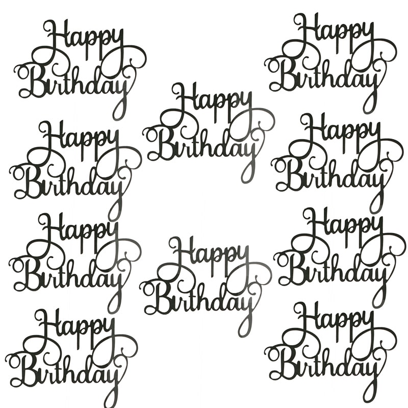 Happy Birthday Cake Toppers Glitter Decor (10 pcs) Happy Birthday Cake Toppers Glitter Decor (10 pcs)