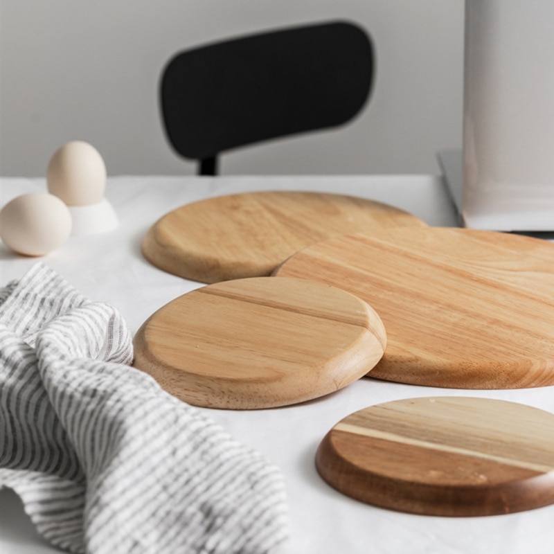 Hardwood Wooden Round Plate Hardwood Wooden Round Plate