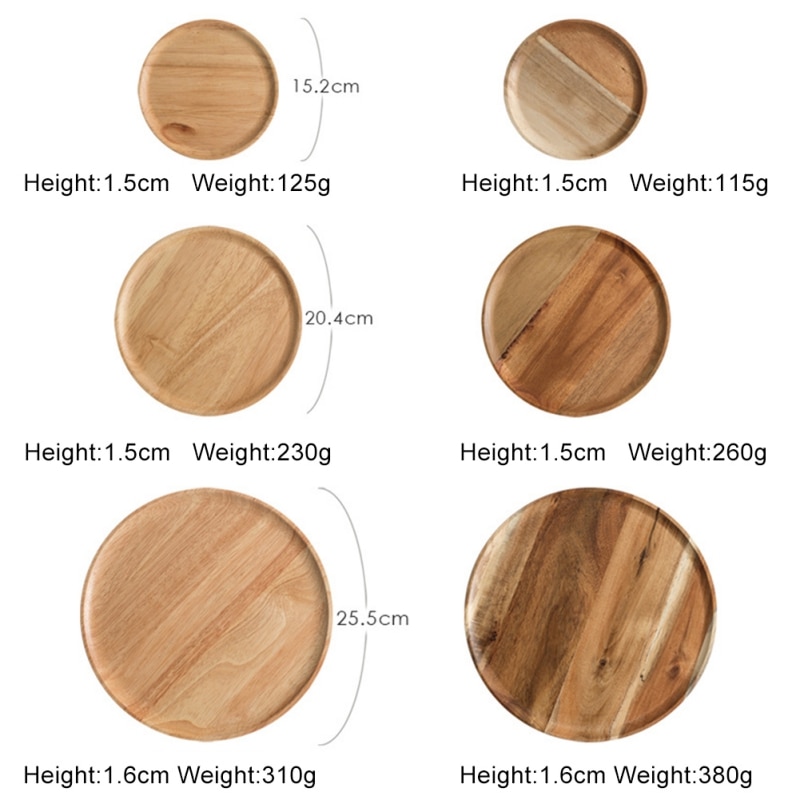 Hardwood Wooden Round Plate Hardwood Wooden Round Plate