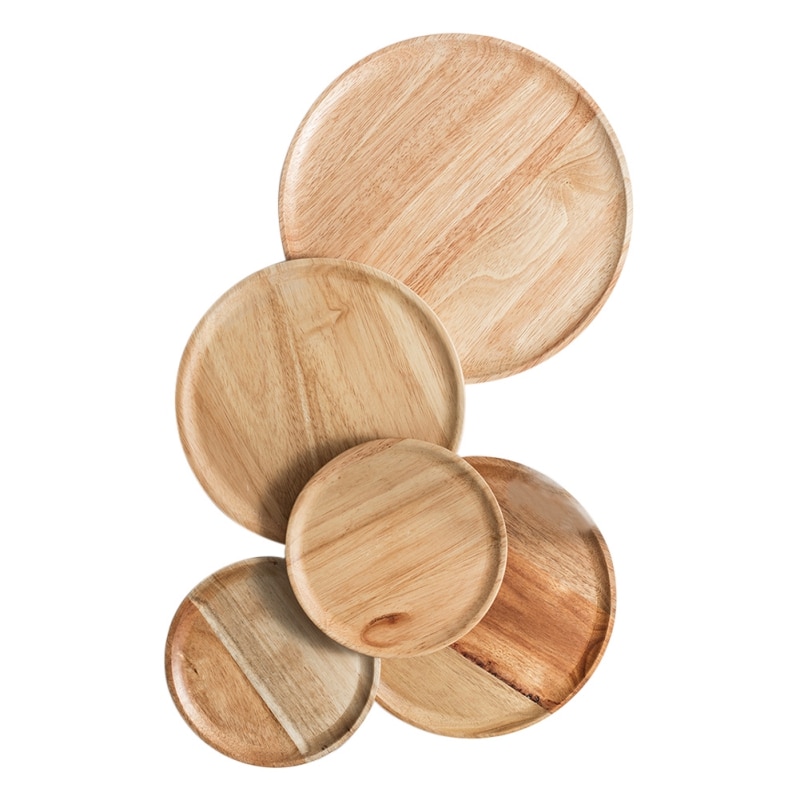 Hardwood Wooden Round Plate Hardwood Wooden Round Plate
