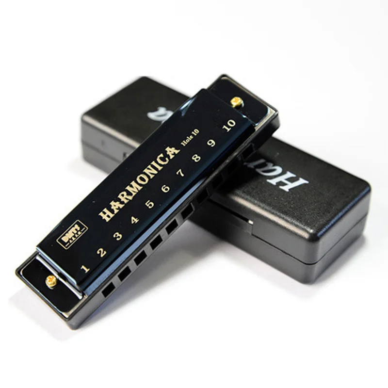 Harmonica Key of C 10 Hole Diatonic Harmonica C with Case for Beginner Students Kids Gift BLUES with case
