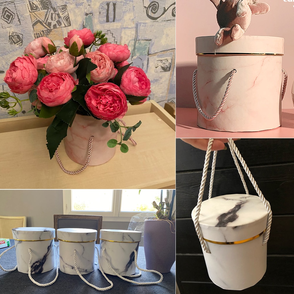Hat Box for Flowers with Lid and Lanyard Hat Box for Flowers with Lid and Lanyard