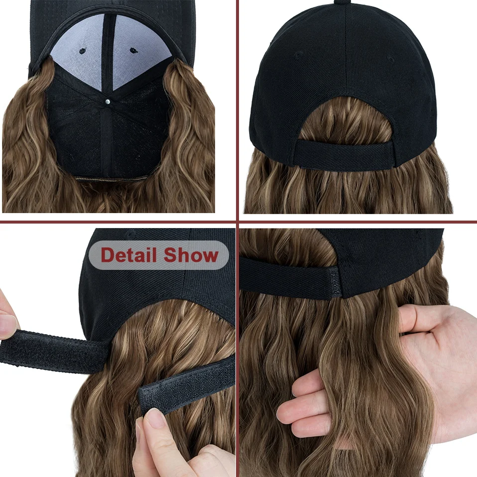Hat Wig for Women 8 Inches Wave Baseball Cap Wig with Curly Hair Extensions Wig Synthetic Wave Wig Hat Adjustable Brown Hat Wig for Women 8 Inches Wave Baseball Cap Wig with Curly Hair Extensions Wig Synthetic Wave Wig Hat Adjustable Brown