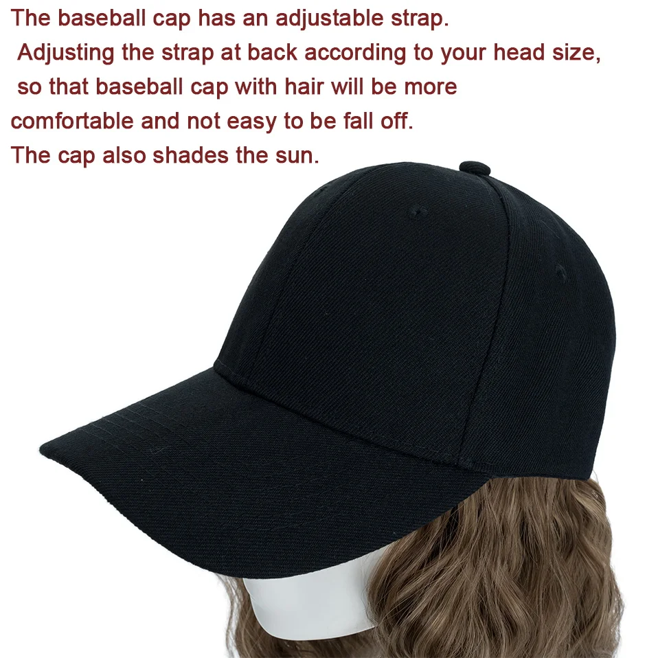 Hat Wig for Women 8 Inches Wave Baseball Cap Wig with Curly Hair Extensions Wig Synthetic Wave Wig Hat Adjustable Brown Hat Wig for Women 8 Inches Wave Baseball Cap Wig with Curly Hair Extensions Wig Synthetic Wave Wig Hat Adjustable Brown