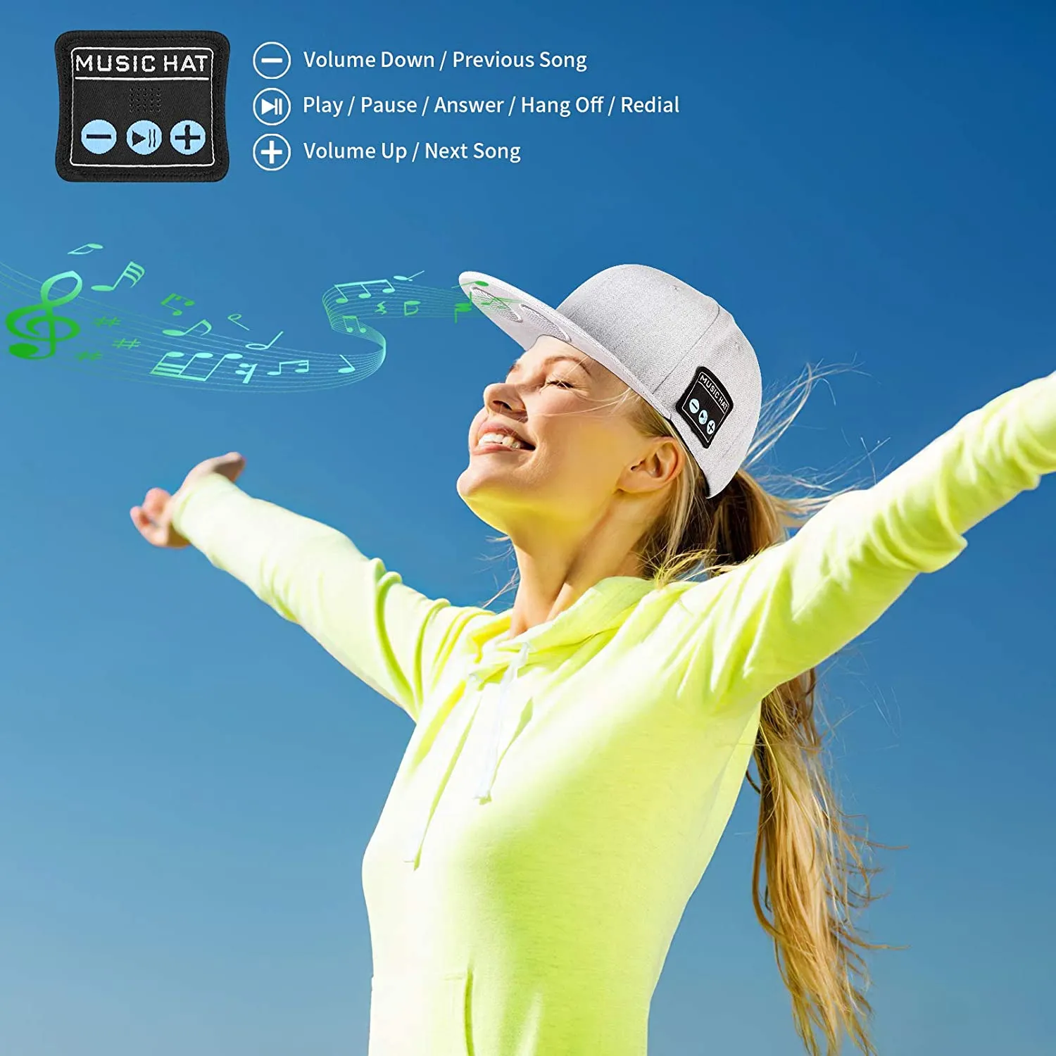 Hat with Bluetooth Speaker Adjustable Bluetooth Hat Wireless Smart Speakerphone Cap for Outdoor Sport Baseball Cap with Hat with Bluetooth Speaker Adjustable Bluetooth Hat Wireless Smart Speakerphone Cap for Outdoor Sport Baseball Cap with