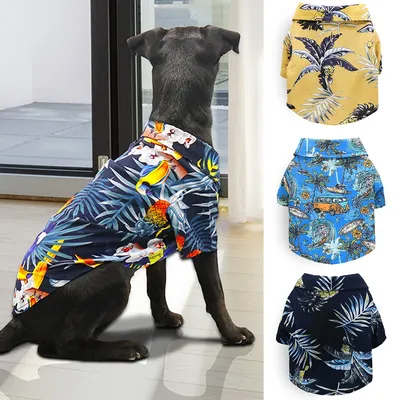 Hawaiian Style Leaf Printed Pet Beach Shirts Summer Dog Clothes for Puppy Small Large Cat Dog Chihuahua Costume Pets Hawaiian Style Leaf Printed Pet Beach Shirts Summer Dog Clothes for Puppy Small Large Cat Dog Chihuahua Costume Pets