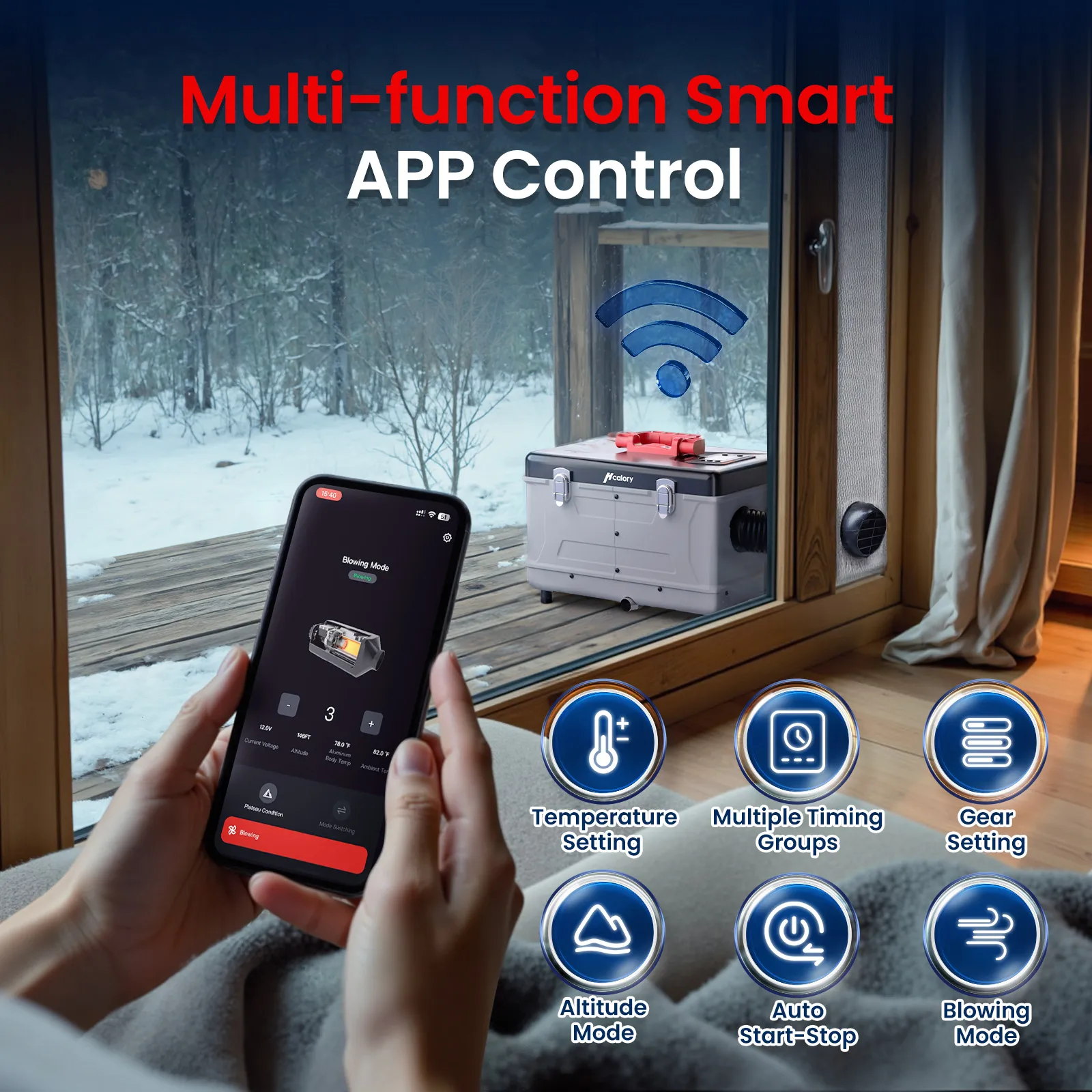 Hcalory 5-8KW Diesel Heater Portable Diesel Air Heater DC12V/24V & AC240V All in One Fast Heating with App Smart Control