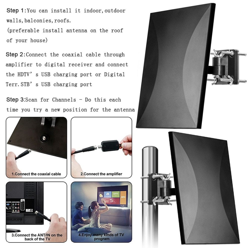 HDTV Antenna Indoor/Outdoor Signal Booster HDTV Antenna Indoor/Outdoor Signal Booster