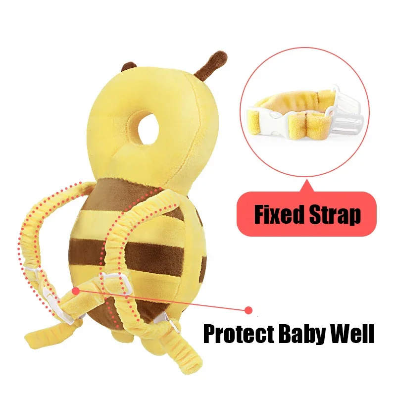 Head Back Protector Baby Protect Pillow Learn Walk Headgear Prevent Injured Safety Pad prevention Fall Cartoon Bee Kids