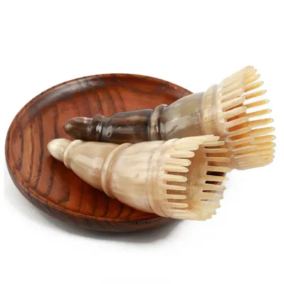 Head Brush Health Massage Comb Chinese Guasha Yak Hoorn Tools Anti-Static Comb for Head Pressure Acupoint Massage