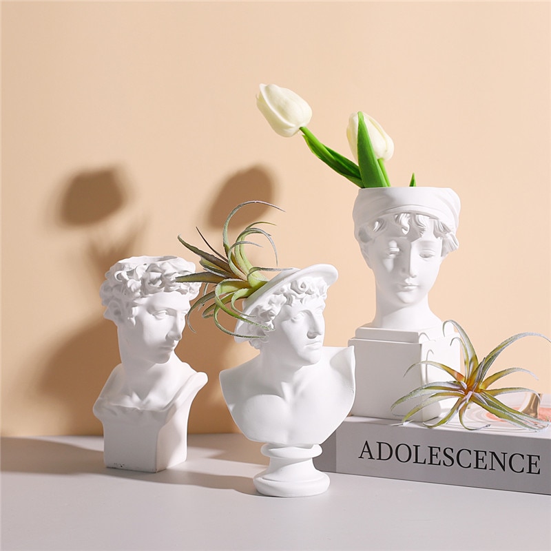 Head Planter Pot Greek-inspired Design Head Planter Pot Greek-inspired Design