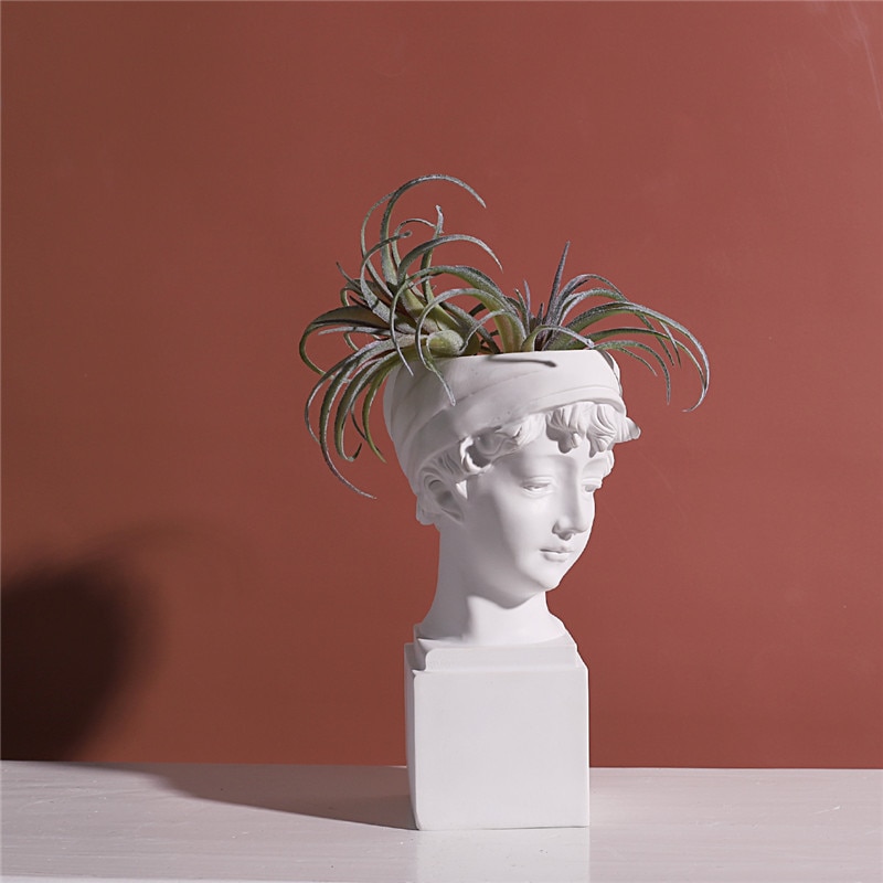 Head Planter Pot Greek-inspired Design Head Planter Pot Greek-inspired Design