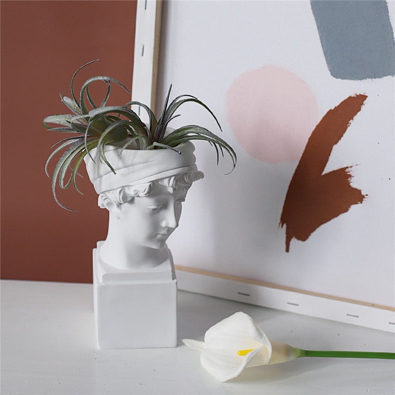 Head Planter Pot Greek-inspired Design Head Planter Pot Greek-inspired Design