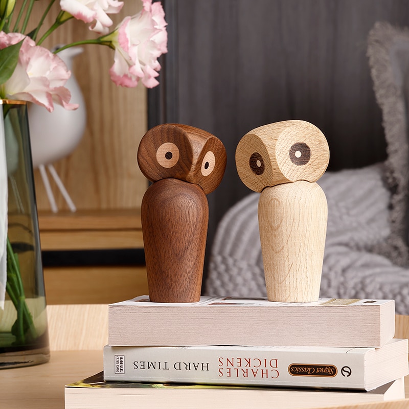 Head Wooden Owl Decor
