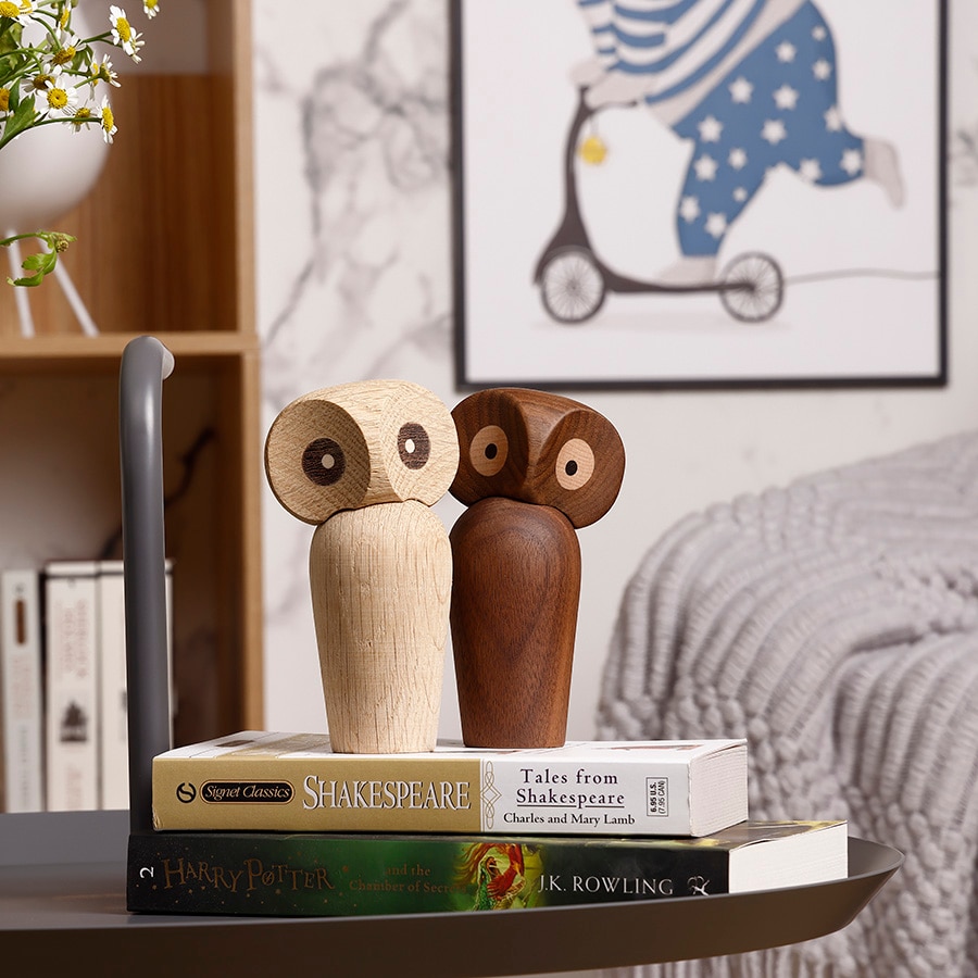 Head Wooden Owl Decor