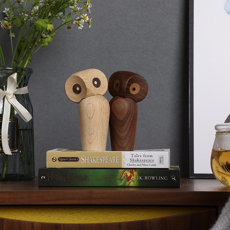 Head Wooden Owl Decor