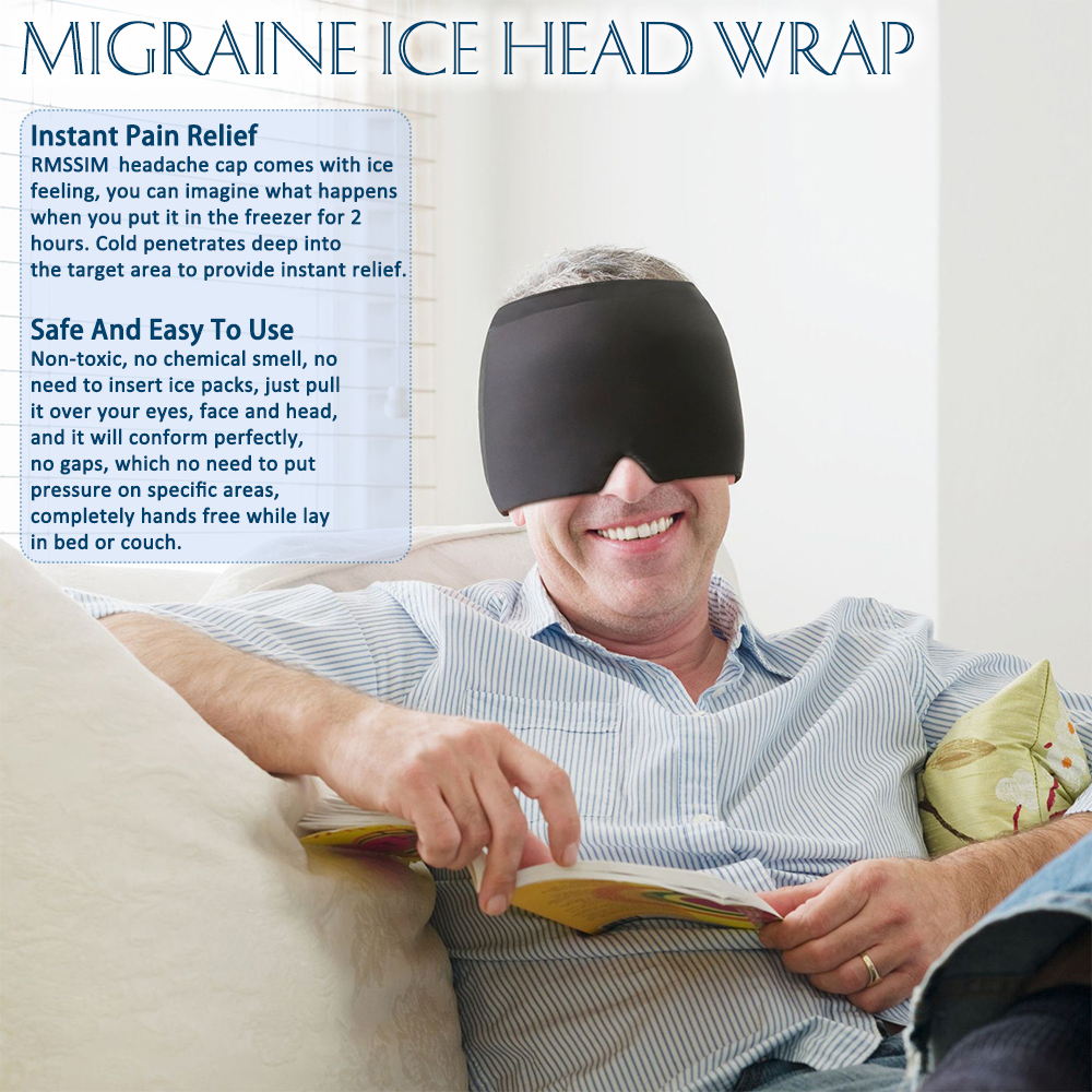 Headache Migraine Relief Hat Gel Hot Cold Therapy Headache Relief Cap Stretchable Compress Hood Sinus & Stress Relief Headache Migraine Relief Hat Gel Hot Cold Therapy Headache Relief Cap Stretchable Compress Hood Sinus & Stress Relief