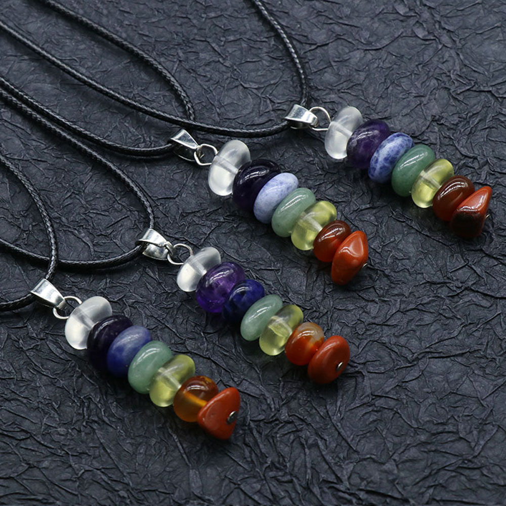 Healing Natural 7 Chakra Stone Necklace